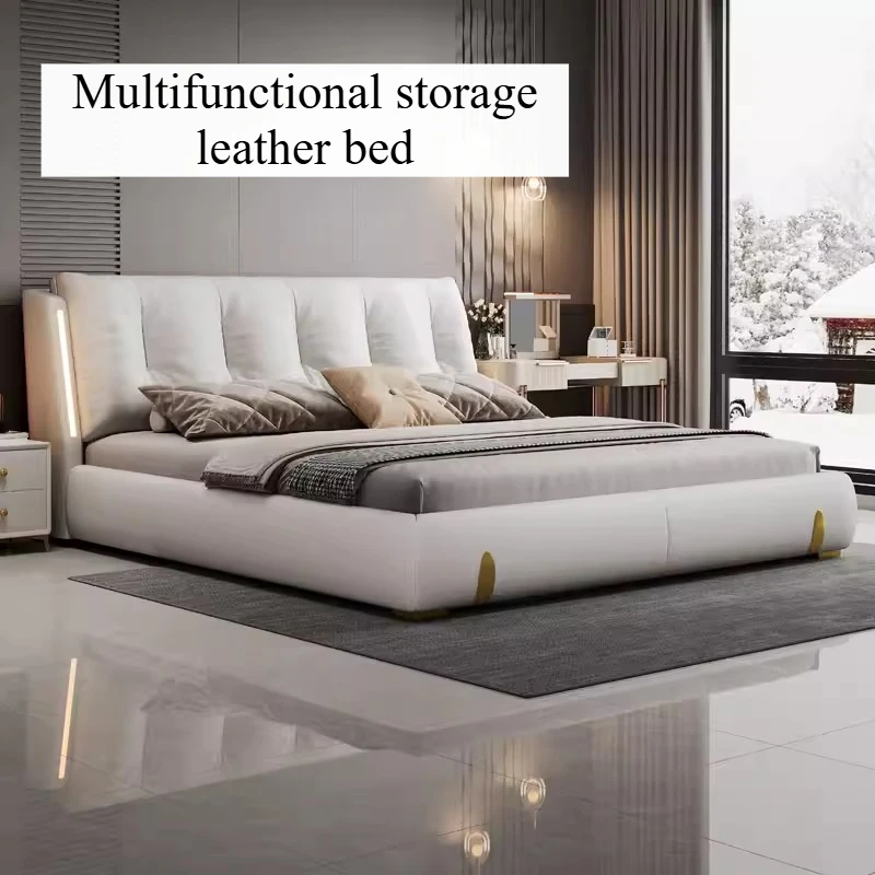 Modern Bedrooms Bed Light Minimalist Storage Space Double Bed Upholstery Nightstands Camarotes Para Dormitorio Furnitures
Modern Bedrooms Bed Light Minimalist Storage Space Double Bed Upholstery Nightstands Camarotes Para Dormitorio Furnitures