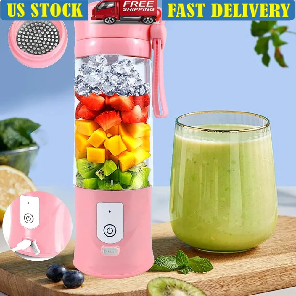 Portable Blender Mini Travel Smoothie Maker USB Rechargeable Self Cleaning Cordless Juicer Shakes and Baby Food 13oz
Portable Blender Mini Travel Smoothie Maker USB Rechargeable Self Cleaning Cordless Juicer Shakes and Baby Food 13oz
