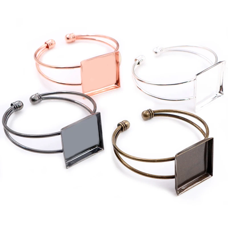 High Quality 25mm Silver Plated Bronze 4 Colors Square Bangle Base Bracelet Blank Findings Tray Bezel Setting Cabochon Cameo
High Quality 25mm Silver Plated Bronze 4 Colors Square Bangle Base Bracelet Blank Findings Tray Bezel Setting Cabochon Cameo