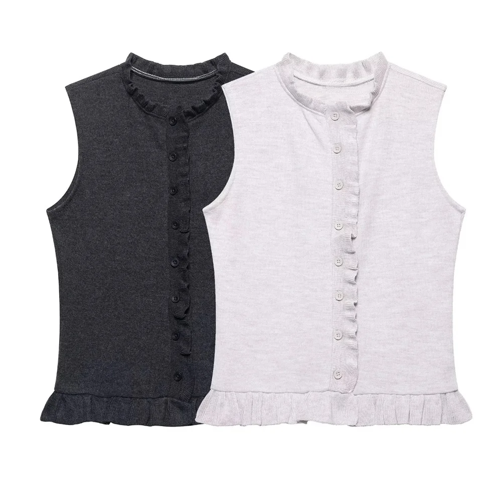 Myst&Za 2025 New Women's Sleeveless Ruffled Vests with Button - down Front for a Stylish Temperament and leisure
Myst&Za 2025 New Women's Sleeveless Ruffled Vests with Button - down Front for a Stylish Temperament and leisure