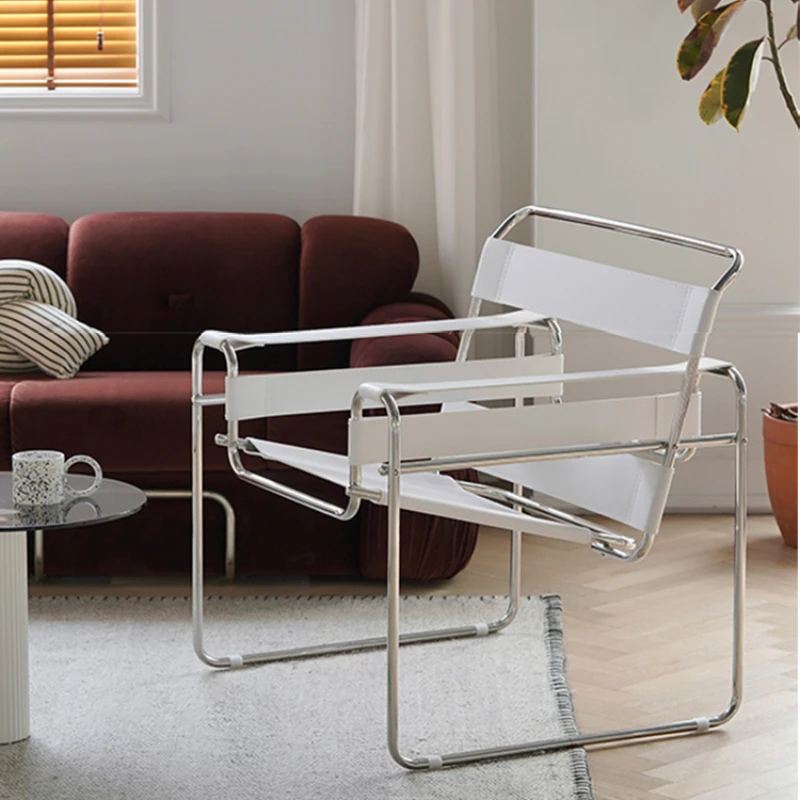 Modern Vassili stainless steel dining Nordic ins living room hotel sofa lying net red saddle leather single chair
Modern Vassili stainless steel dining Nordic ins living room hotel sofa lying net red saddle leather single chair