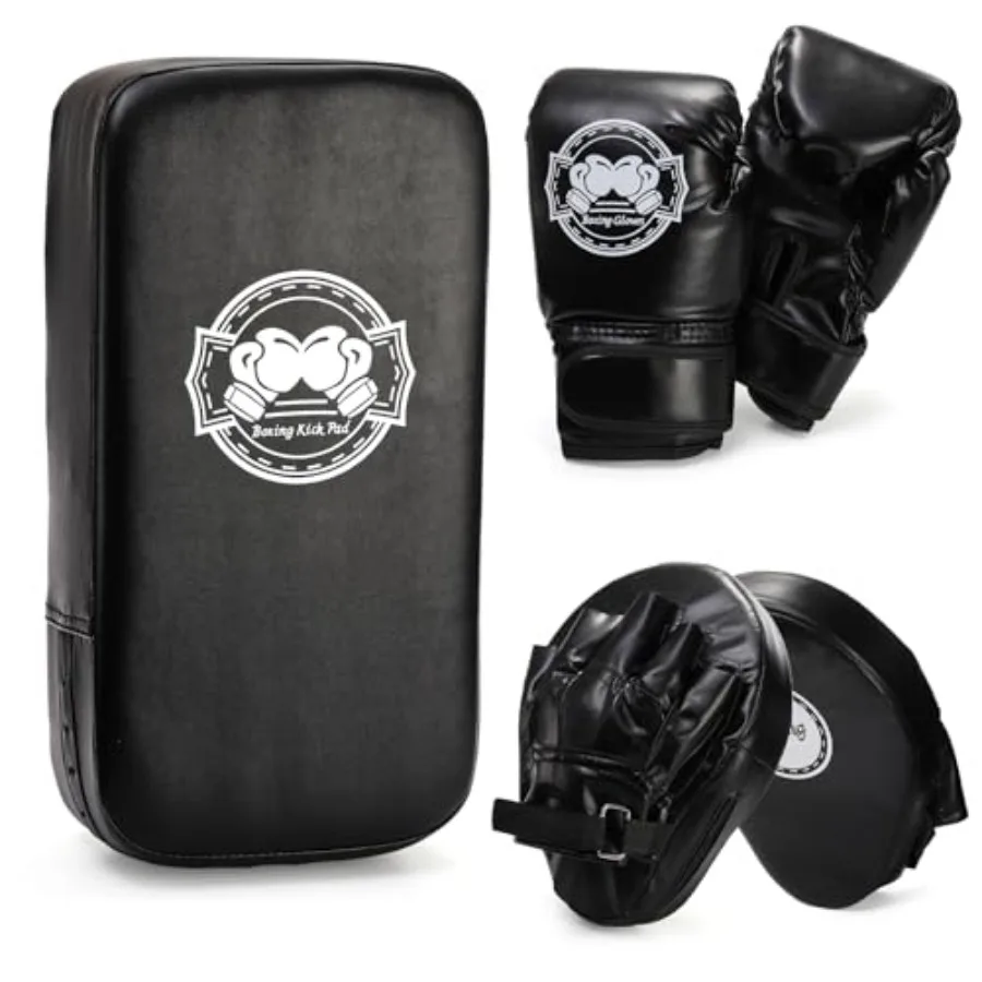 3-in-1 Boxing Set, Punching Gloves Mitts Kick Pad for Beginners, Sports Kickboxing Training Set for Youth Child Boxing, Karate,
3-in-1 Boxing Set, Punching Gloves Mitts Kick Pad for Beginners, Sports Kickboxing Training Set for Youth Child Boxing, Karate,
