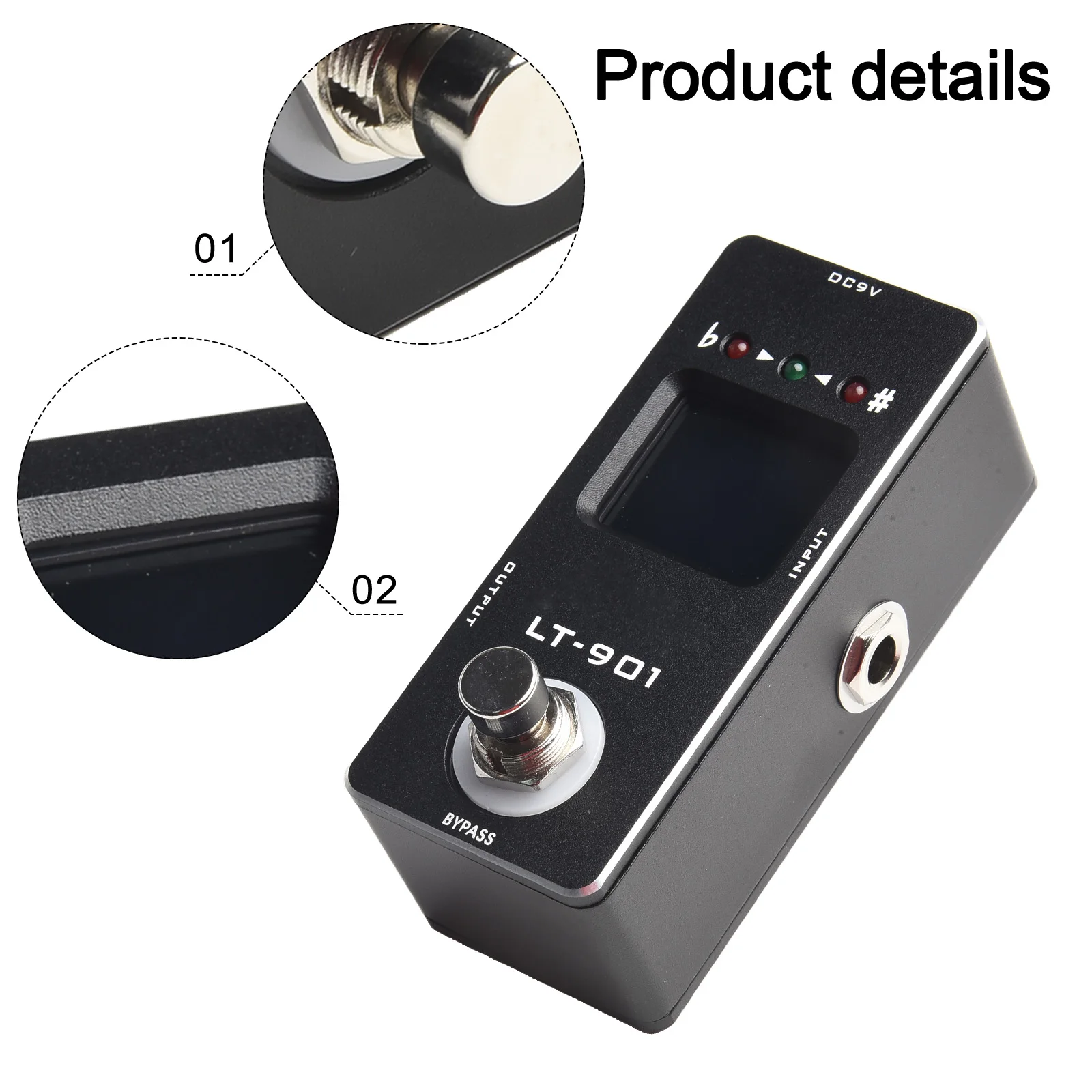 Compact Tuner Chromatic Tuner Real Bypass Design Audio Signal Detection Compact Design LCD Display For Live Music
Compact Tuner Chromatic Tuner Real Bypass Design Audio Signal Detection Compact Design LCD Display For Live Music