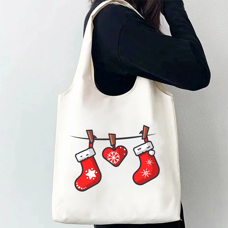 Happy Christmas Canvas Shoulder Tote Bag Large Capacity Storage Travel Handbag Eco-friendly Reusable Shopping Bag Christmas Gift
Happy Christmas Canvas Shoulder Tote Bag Large Capacity Storage Travel Handbag Eco-friendly Reusable Shopping Bag Christmas Gift