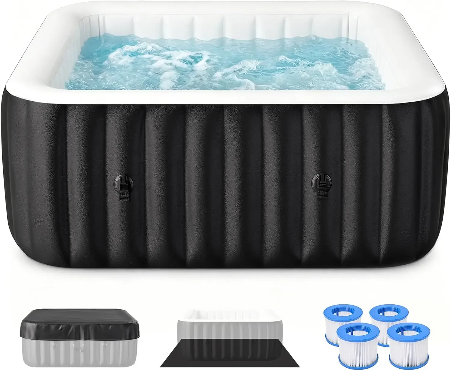 Inflatable Hot Tub Large Square Portable Blow Up Spa 2 4 Person with 120 Air Jets Heater Pump and Cover
Inflatable Hot Tub Large Square Portable Blow Up Spa 2 4 Person with 120 Air Jets Heater Pump and Cover
