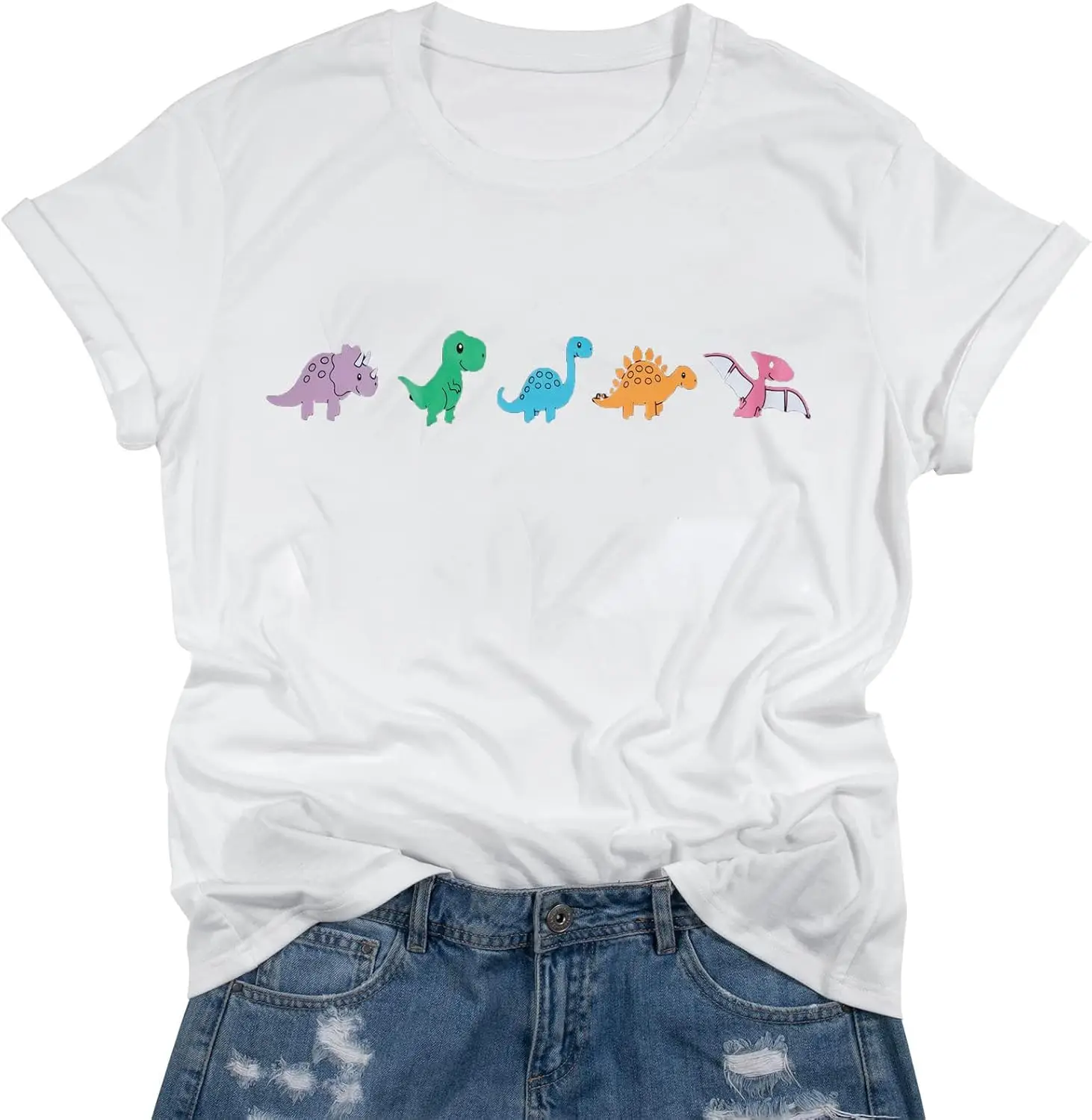 Women Dinosaurs Shirt Cut Teacher Tshirt Dinosaur Graphic Summer Short Sleeve Loose Tee New Fashion Top Tees
Women Dinosaurs Shirt Cut Teacher Tshirt Dinosaur Graphic Summer Short Sleeve Loose Tee New Fashion Top Tees
