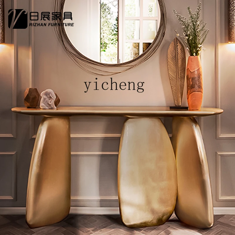 XL living room entrance entrance table Italian light luxury entry against the wall luxury gold end view table
XL living room entrance entrance table Italian light luxury entry against the wall luxury gold end view table