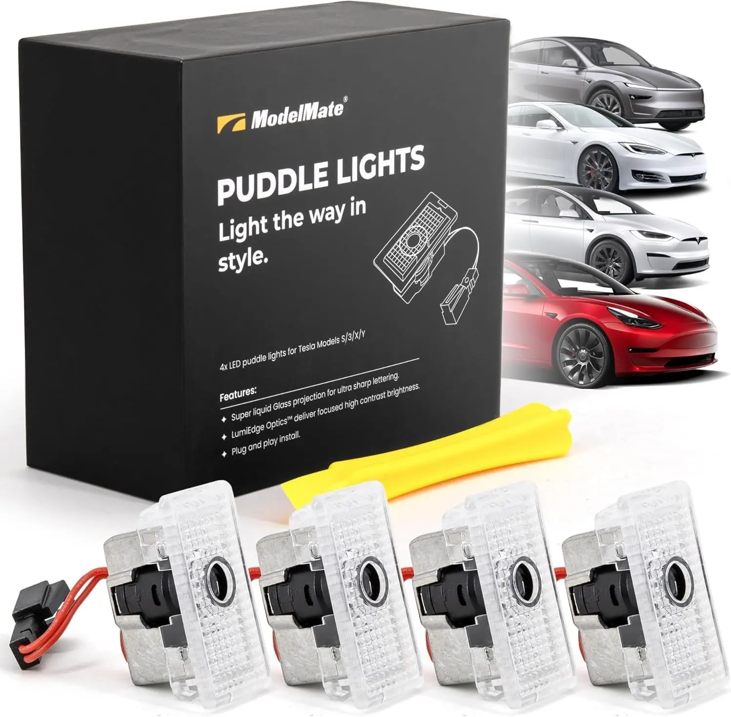 4 Pack HD LED Puddle Lights for Tesla Model 3/Y/X/S (Pre 2021) - Easy Installation Car Door Logo Projection
4 Pack HD LED Puddle Lights for Tesla Model 3/Y/X/S (Pre 2021) - Easy Installation Car Door Logo Projection