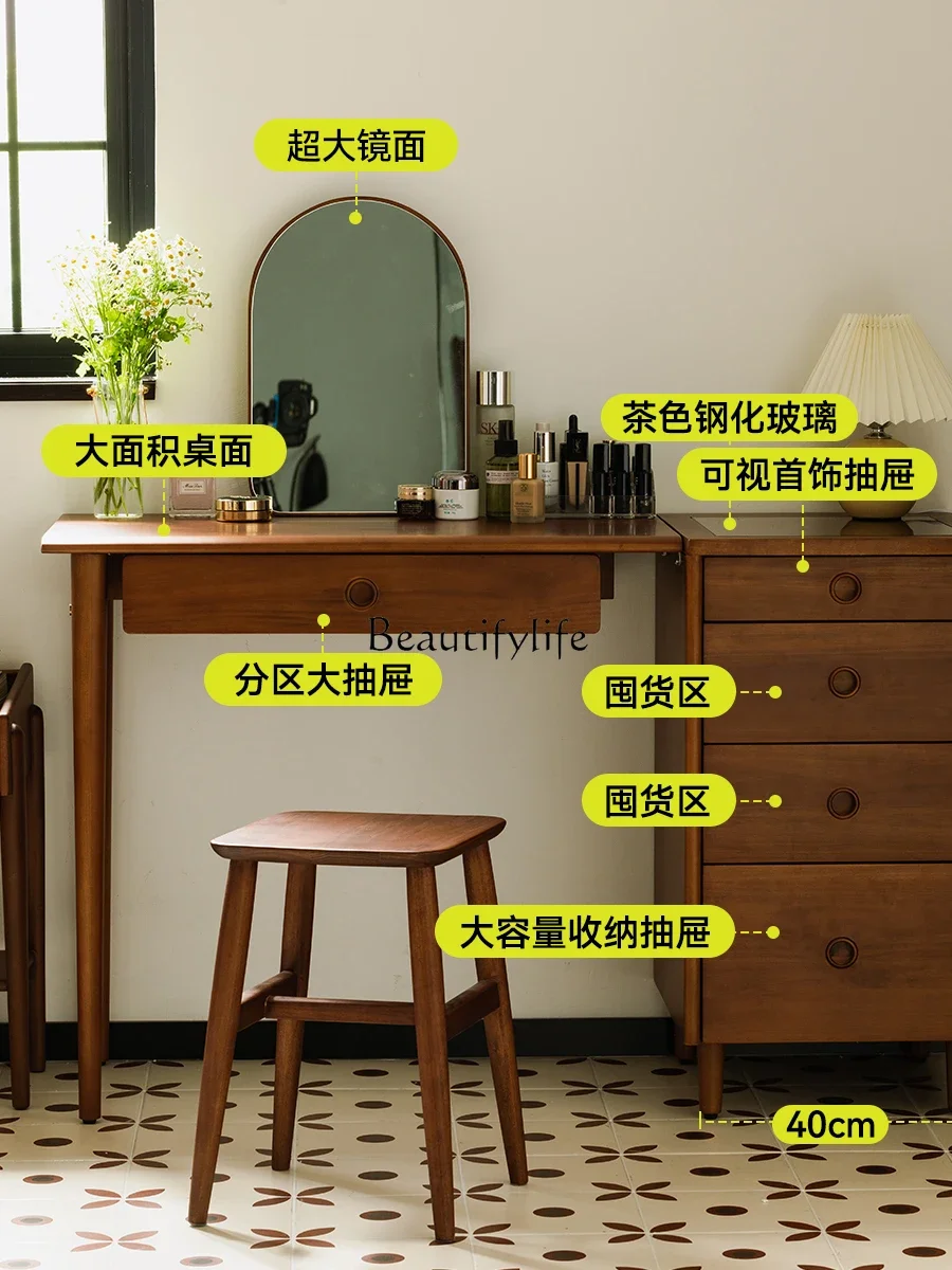 yj39 Solid Wood Dressing Table Nordic Retro Japanese Style Makeup Table with Integrated Storage Cabinet
yj39 Solid Wood Dressing Table Nordic Retro Japanese Style Makeup Table with Integrated Storage Cabinet