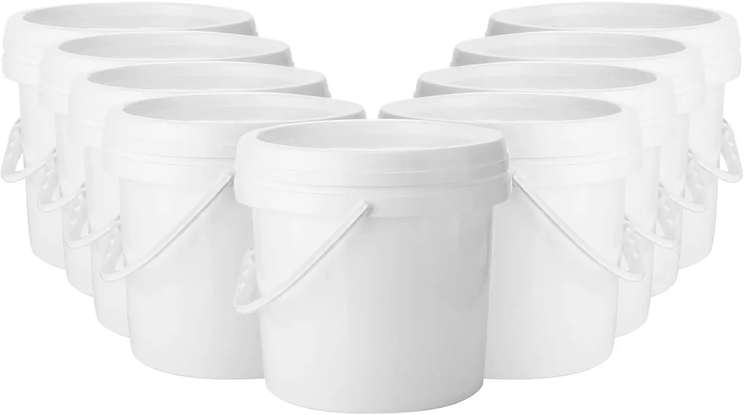 10-Pack White Plastic Buckets with Handle and Lid for Food Storage, Paint, Water, Crafts, Garage Organization (1 Gallon)
10-Pack White Plastic Buckets with Handle and Lid for Food Storage, Paint, Water, Crafts, Garage Organization (1 Gallon)