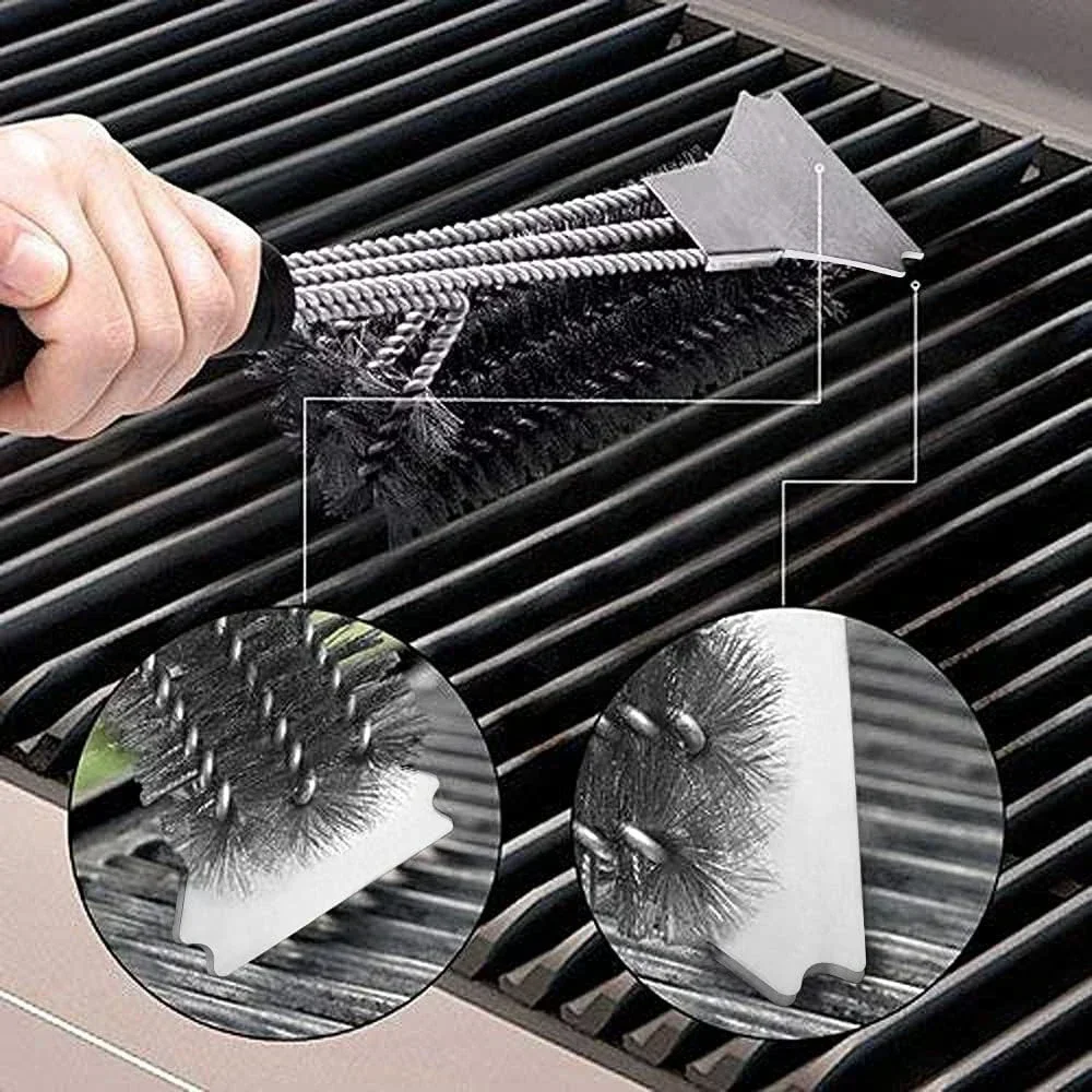 BBQ Grill Brush Stainless Steel Bristles, Non-stick Cleaning Tool with Long Handle for Barbecue Gas Griddle Oven Accessories
BBQ Grill Brush Stainless Steel Bristles, Non-stick Cleaning Tool with Long Handle for Barbecue Gas Griddle Oven Accessories