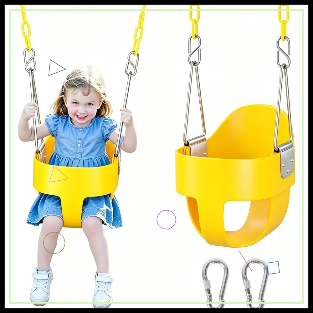 Toddler Swing with High Back Bucket Seat, 330lb Capacity, Outdoor Baby Swing with Safety Chains & Carabiners for Backyard
Toddler Swing with High Back Bucket Seat, 330lb Capacity, Outdoor Baby Swing with Safety Chains & Carabiners for Backyard