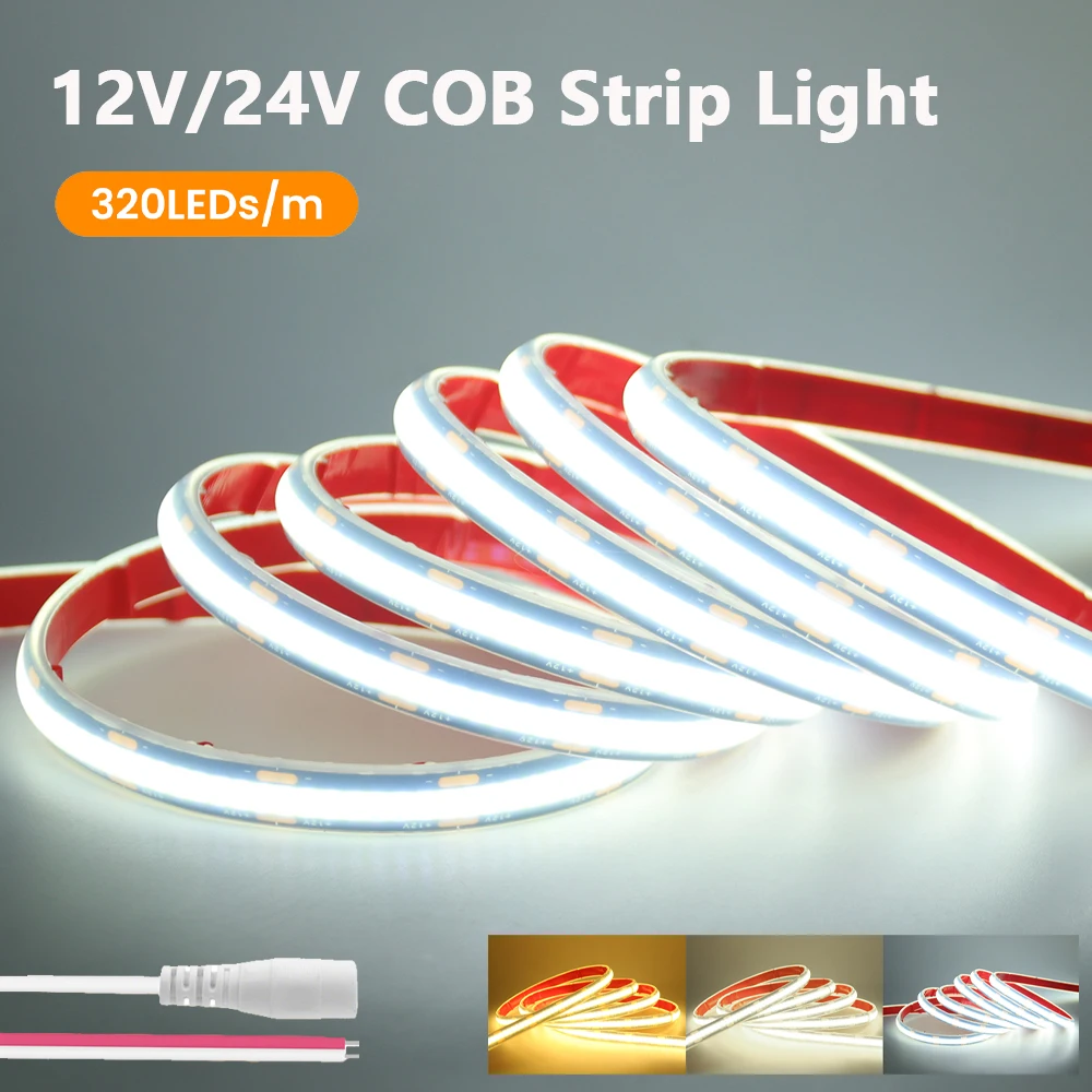 12V 24V COB LED Strip Light 3000K 4000K 6000K 2PIN Wire/DC Plug 320LEDs/M IP68 Waterproof Black PCB Flexible Tape Kitchen Decor
12V 24V COB LED Strip Light 3000K 4000K 6000K 2PIN Wire/DC Plug 320LEDs/M IP68 Waterproof Black PCB Flexible Tape Kitchen Decor