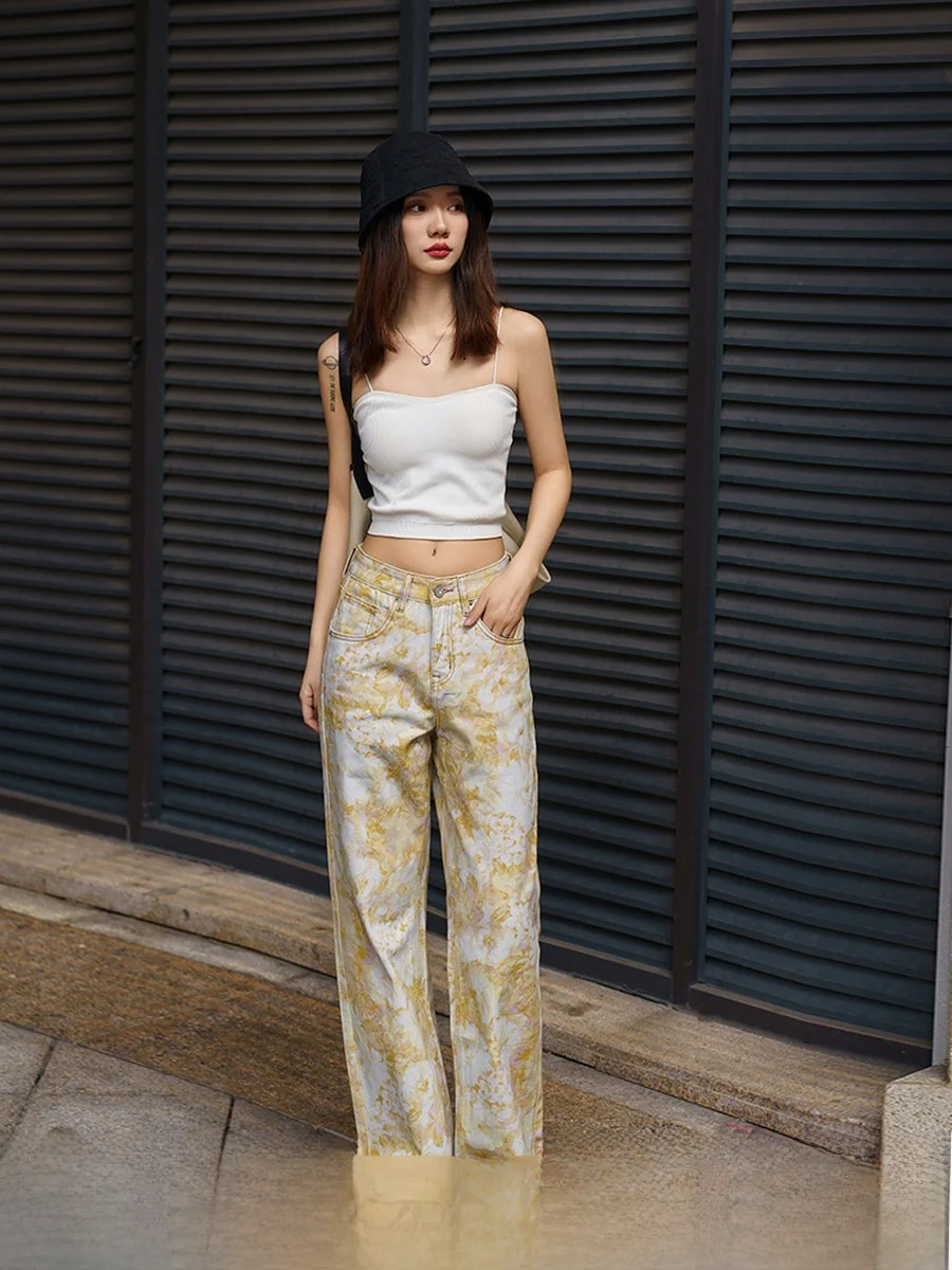 Elegant High Waist Straight Leg Denim Jeans Women's Fashionable Printed Vintage Long Trousers Commute Style Summer 2026
Elegant High Waist Straight Leg Denim Jeans Women's Fashionable Printed Vintage Long Trousers Commute Style Summer 2026