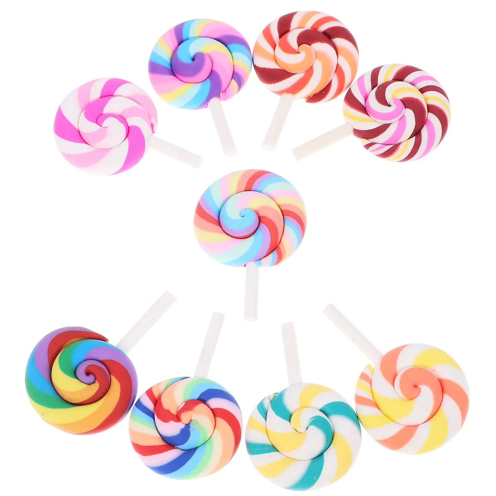 9 Pcs Rainbow Lollipops Decorative Polymer Clay Simulations Smooth Surface Realistic Reproduction Mini Food Kitchen Toys Photo
9 Pcs Rainbow Lollipops Decorative Polymer Clay Simulations Smooth Surface Realistic Reproduction Mini Food Kitchen Toys Photo