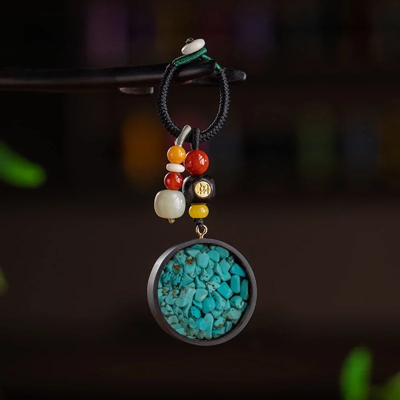 Natural Turquoise Keychain Sandalwood Malachite Hotan Jade Chalcedony National Hand Inlaid Exquisite Knotting High-end Gifts
Natural Turquoise Keychain Sandalwood Malachite Hotan Jade Chalcedony National Hand Inlaid Exquisite Knotting High-end Gifts