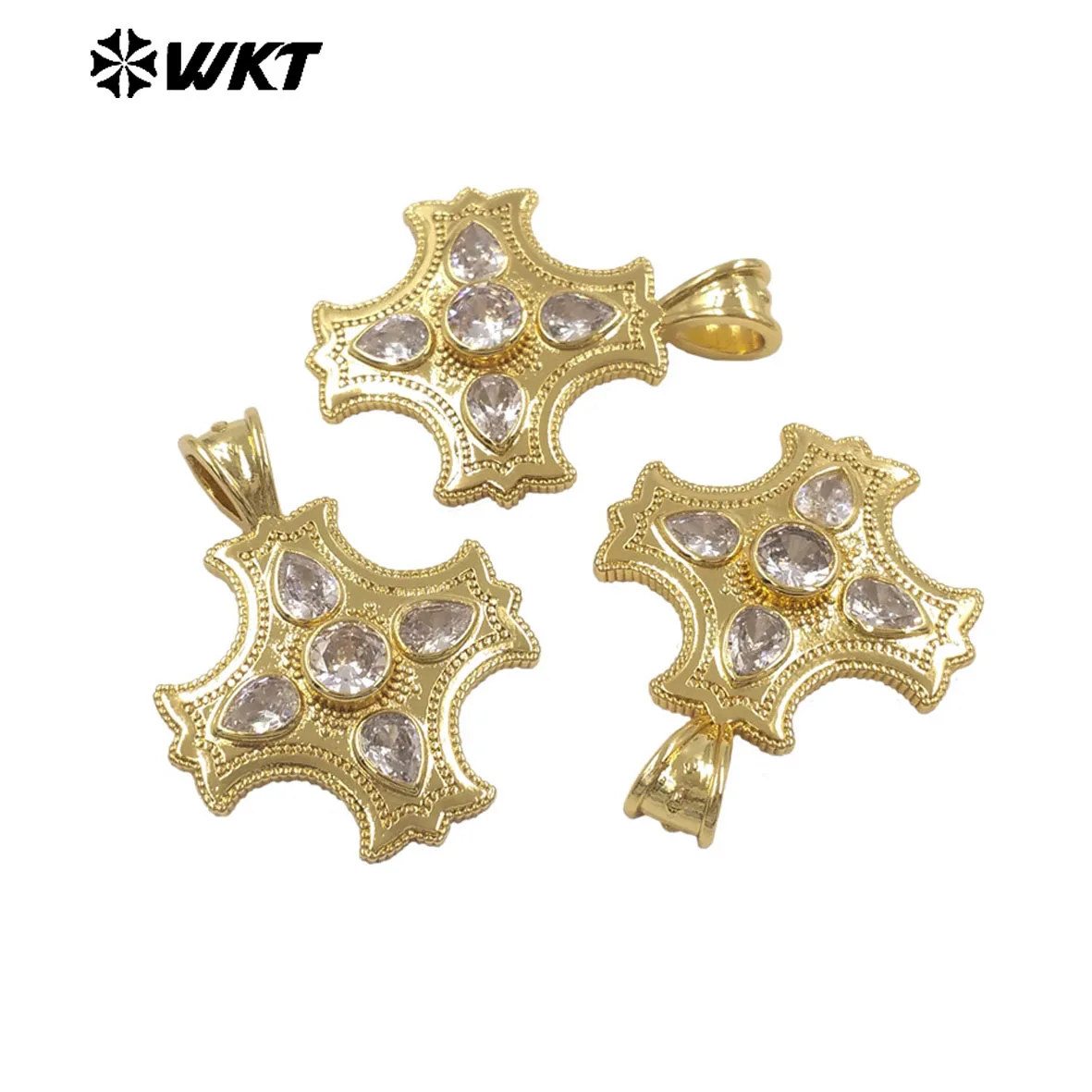 WT-P2118 Square Cross Shape With Transparent Zircon Paved Yellow Brass Pendants For Necklace Jewelry Findings
WT-P2118 Square Cross Shape With Transparent Zircon Paved Yellow Brass Pendants For Necklace Jewelry Findings