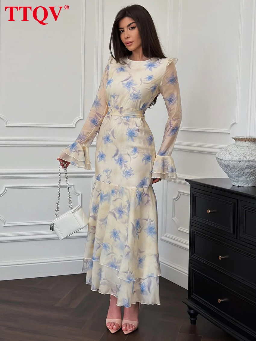 TTQV Fashion Loose Print Women's Dress 2026 Autumn O-Neck Long Sleeve Ankle Length Dresses Elegant Classic Pleated Female Dress
TTQV Fashion Loose Print Women's Dress 2026 Autumn O-Neck Long Sleeve Ankle Length Dresses Elegant Classic Pleated Female Dress