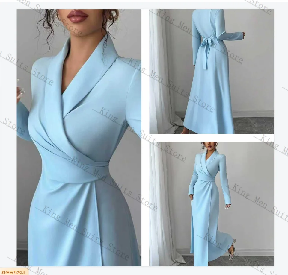 Light Blue Women Suits 1 Piece Long Blazer Prom Dress Belted Customized Office Lady Jacket Cotton Wedding Tuxedo Party Coat
Light Blue Women Suits 1 Piece Long Blazer Prom Dress Belted Customized Office Lady Jacket Cotton Wedding Tuxedo Party Coat