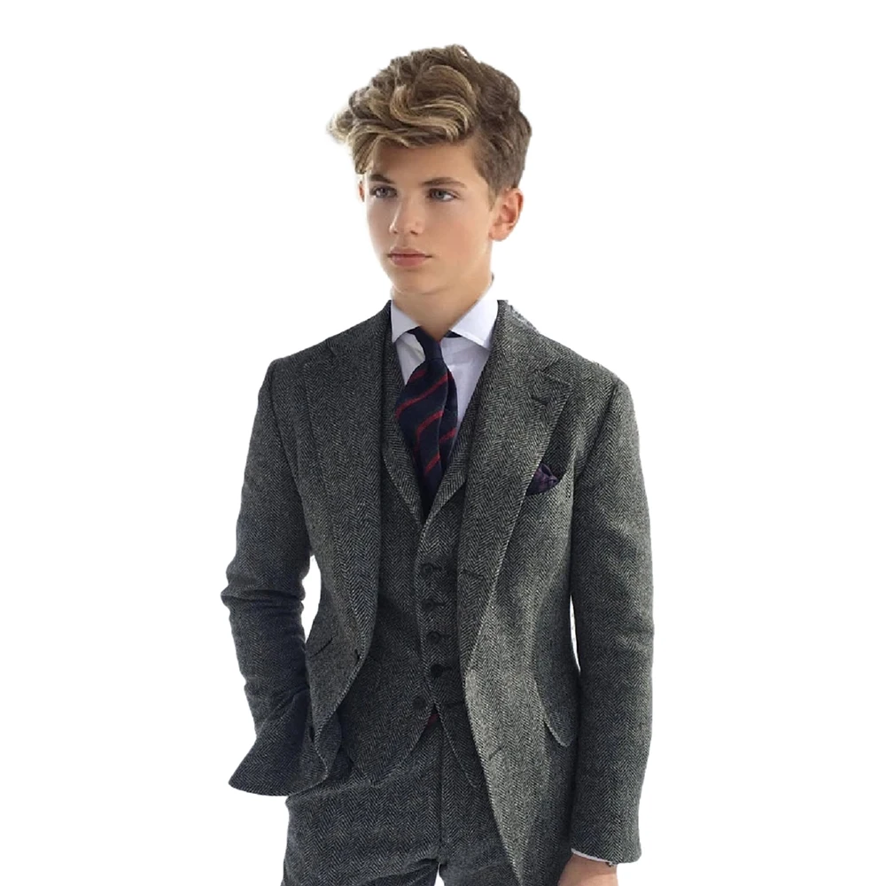 Boys Suit 3 Piece Tweed Herringbone Slim Kids Clothes Formal Tuxedo Wedding Party Children's Clothing (Jacket+Vest+Pants)
Boys Suit 3 Piece Tweed Herringbone Slim Kids Clothes Formal Tuxedo Wedding Party Children's Clothing (Jacket+Vest+Pants)