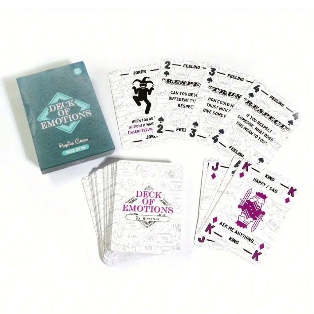 Набор карточек «Эмоции» (54 карты), 14+, интерактивная настольная игра для развития эмоционального интеллекта, карточки для социального и эмоционального исцеления, веселый психологический набор карточек
Набор карточек «Эмоции» (54 карты), 14+, интерактивная настольная игра для развития эмоционального интеллекта, карточки для социального и эмоционального исцеления, веселый психологический набор карточек