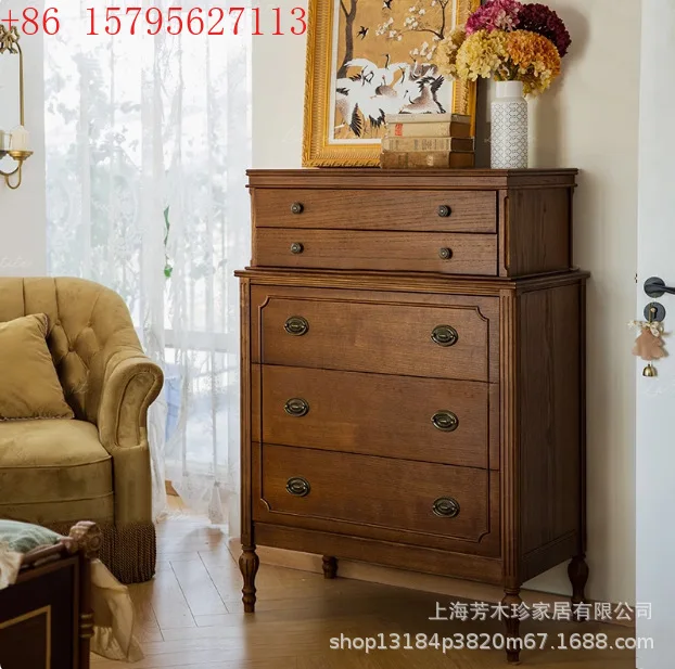 Solid wood chest size apartment bedroom locker French retro living room five pumping storage side cabinet
Solid wood chest size apartment bedroom locker French retro living room five pumping storage side cabinet