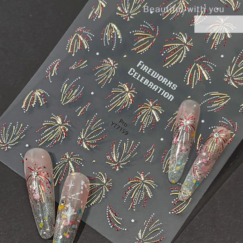 NewFireworks Nail Stickers Rainbow Laser Silver Pink Blooming Firework New Year Celebration Nail Art Decals Decoration
NewFireworks Nail Stickers Rainbow Laser Silver Pink Blooming Firework New Year Celebration Nail Art Decals Decoration