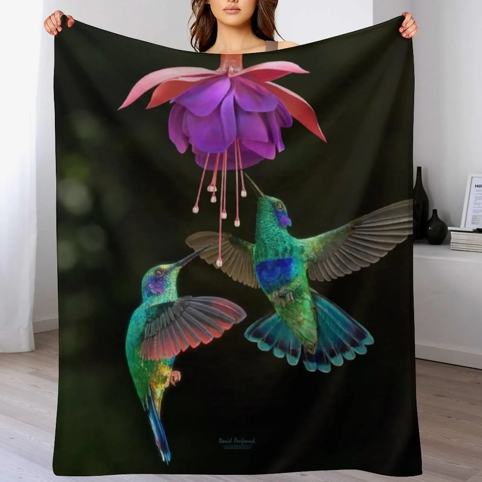 Hummingbird pair Throw Blanket Cozy Warm Blanket for Bed Room Decor
Hummingbird pair Throw Blanket Cozy Warm Blanket for Bed Room Decor