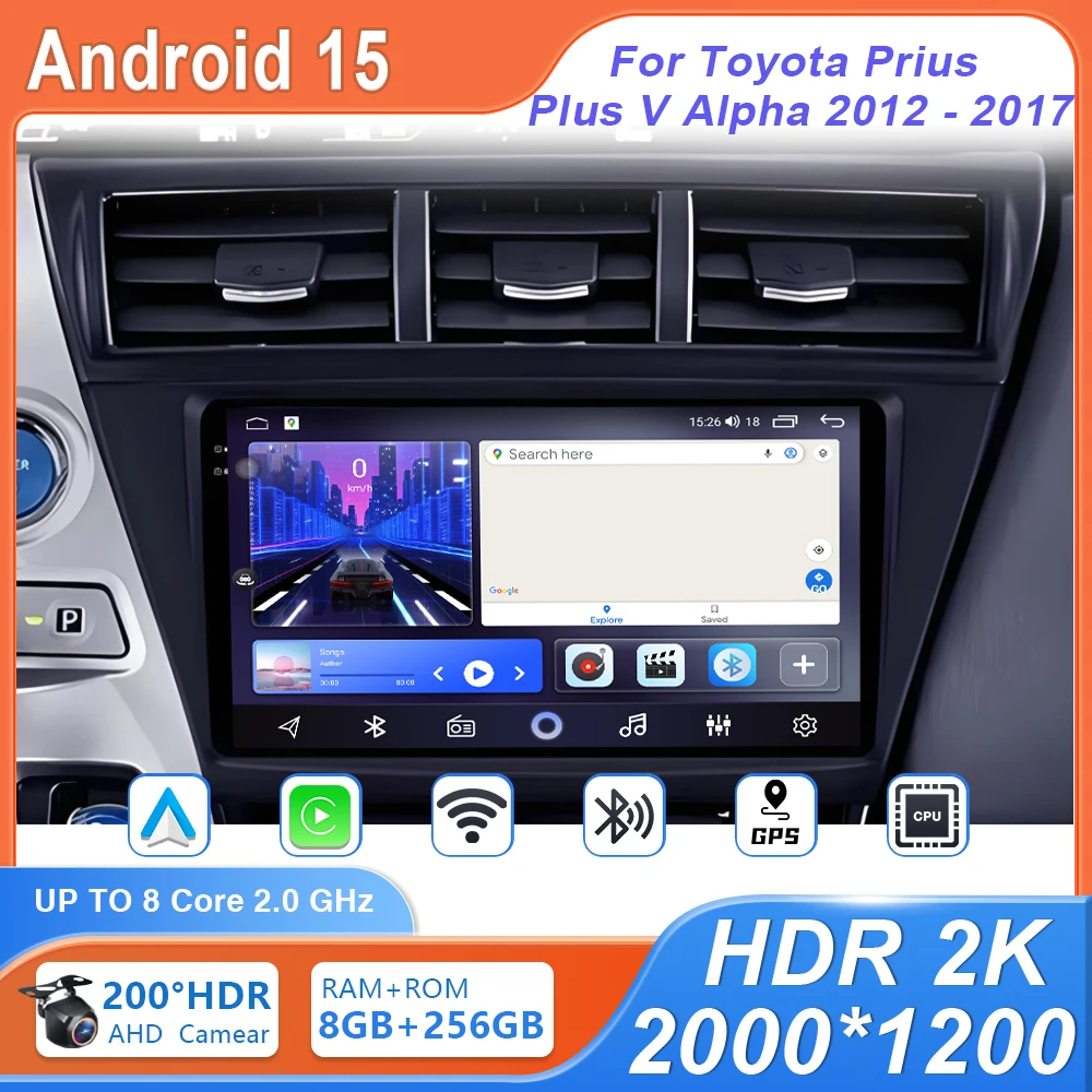 For Toyota Prius Plus V Alpha 2012 - 2017 GPS Navigation 5G Car Radio Wireless Android 15 Auto Carplay Video Player Multimedia
For Toyota Prius Plus V Alpha 2012 - 2017 GPS Navigation 5G Car Radio Wireless Android 15 Auto Carplay Video Player Multimedia