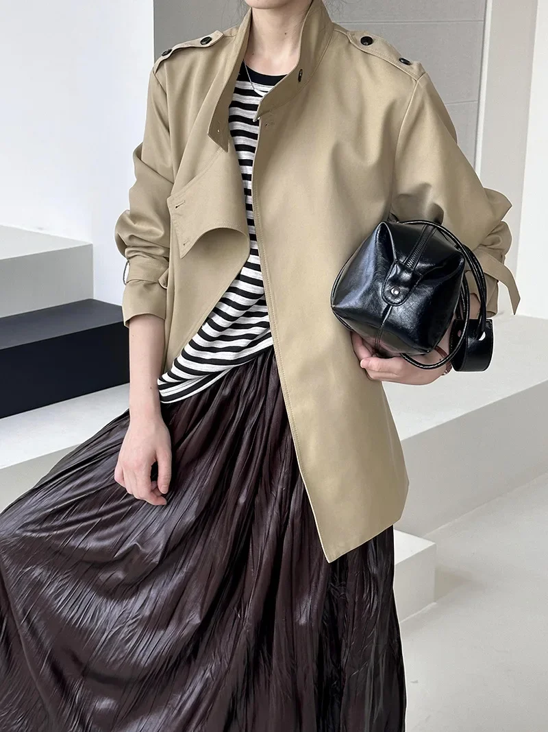 Office Lady Casual Slim Fit Trench Coat Women's Autumn Stand Collar Commuting Style Long-sleeved Jacket Fashion Female Clothes
Office Lady Casual Slim Fit Trench Coat Women's Autumn Stand Collar Commuting Style Long-sleeved Jacket Fashion Female Clothes