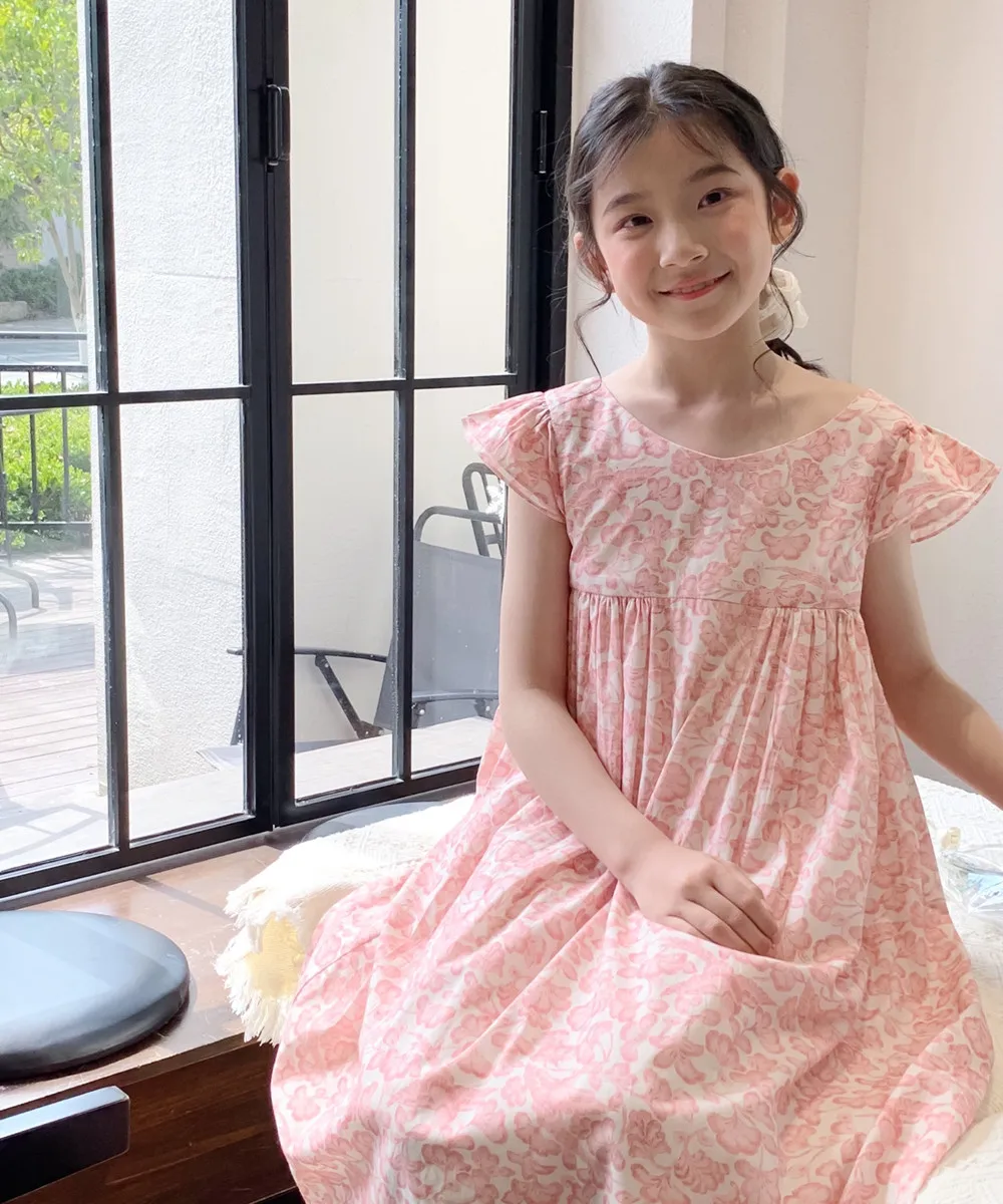 Summer girls' dress kids girl clothes Sweet pink floral pattern vacation style dress cherry girls dress
Summer girls' dress kids girl clothes Sweet pink floral pattern vacation style dress cherry girls dress