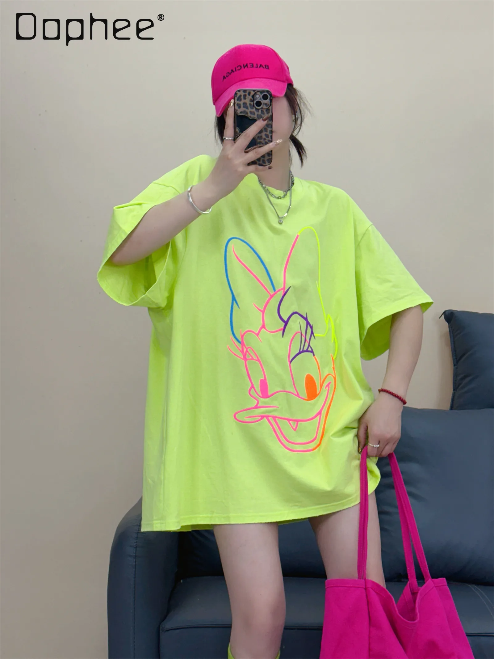 Cartoon Printed T-shirt Women's Summer 2026 New Cartoon Short-sleeved Oversized Medium and Long Top Aesthetic Clothes
Cartoon Printed T-shirt Women's Summer 2026 New Cartoon Short-sleeved Oversized Medium and Long Top Aesthetic Clothes