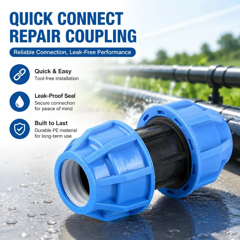 Heat-Free Push Fit Straight Union PE Pipe Quick Connect Repair Coupler Plumbing Hardware Water Pipeline Adapter Sealing Fitting
Heat-Free Push Fit Straight Union PE Pipe Quick Connect Repair Coupler Plumbing Hardware Water Pipeline Adapter Sealing Fitting