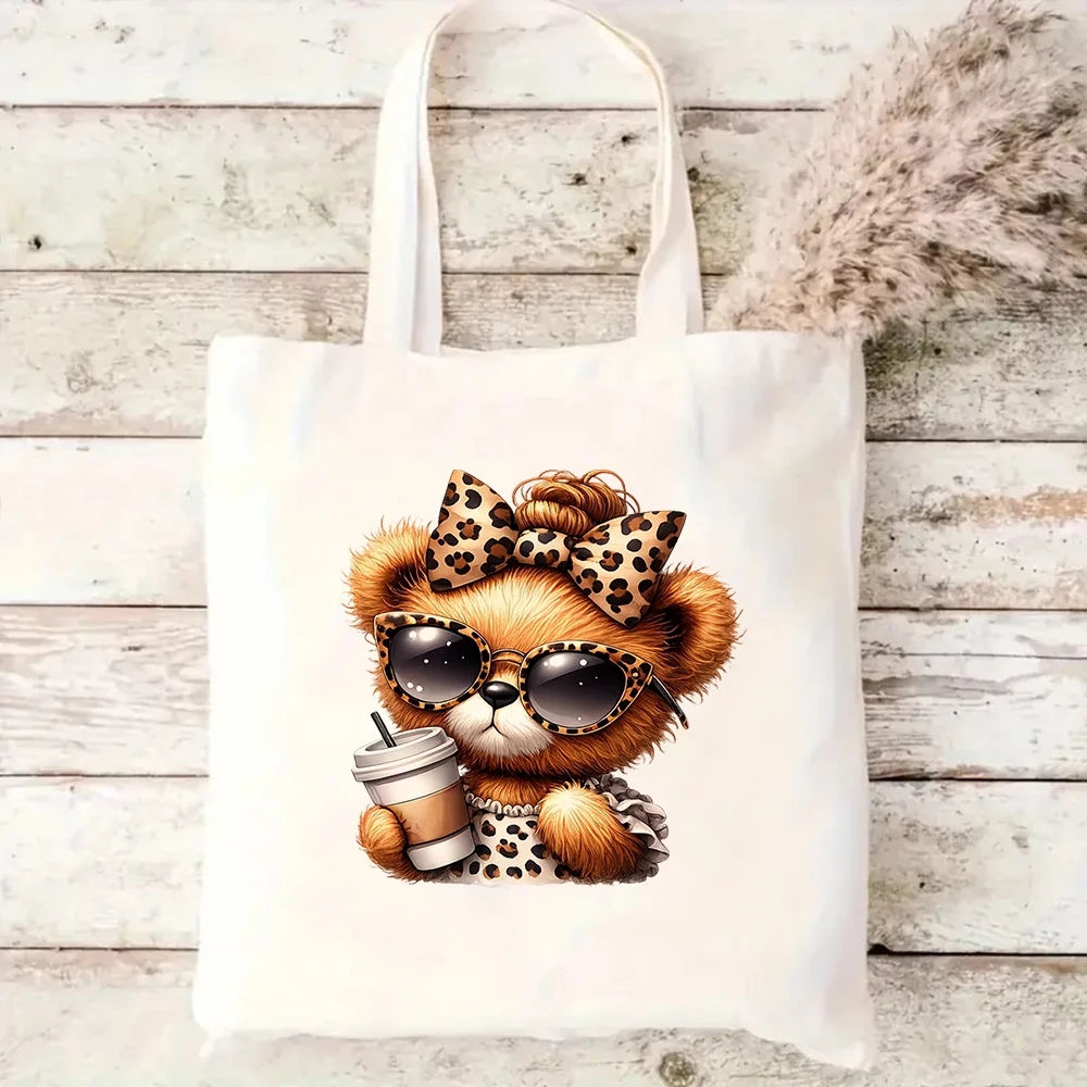 Cute Cartoon Teddy Bear Canvas Shopping Bag Trendy Leopard Animal Coffee Cup Graphic Literary Eco Friendly Travel Shoulder Tote
Cute Cartoon Teddy Bear Canvas Shopping Bag Trendy Leopard Animal Coffee Cup Graphic Literary Eco Friendly Travel Shoulder Tote