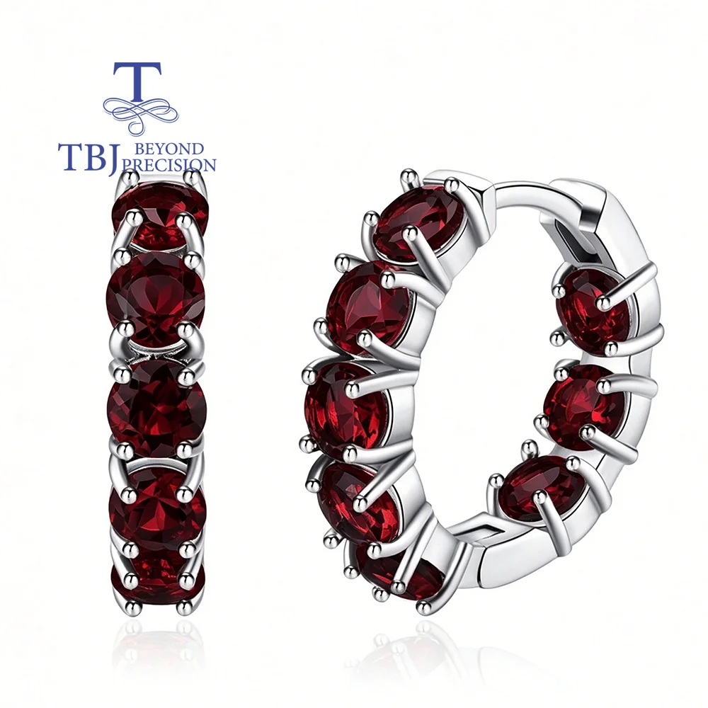 925 Sterling Silver Natural Gemstone round 4.0mm Garnet Earrings Fashion Classic Design Fine Jewelry for Lady
925 Sterling Silver Natural Gemstone round 4.0mm Garnet Earrings Fashion Classic Design Fine Jewelry for Lady
