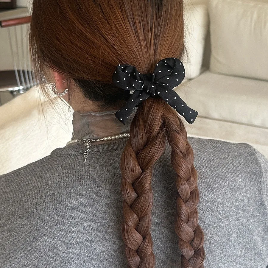 Hair Tie Polka Dot Pearl Bow Korean Sweet Elegant Ponytail Elastic Band for Women Daily Party
Hair Tie Polka Dot Pearl Bow Korean Sweet Elegant Ponytail Elastic Band for Women Daily Party