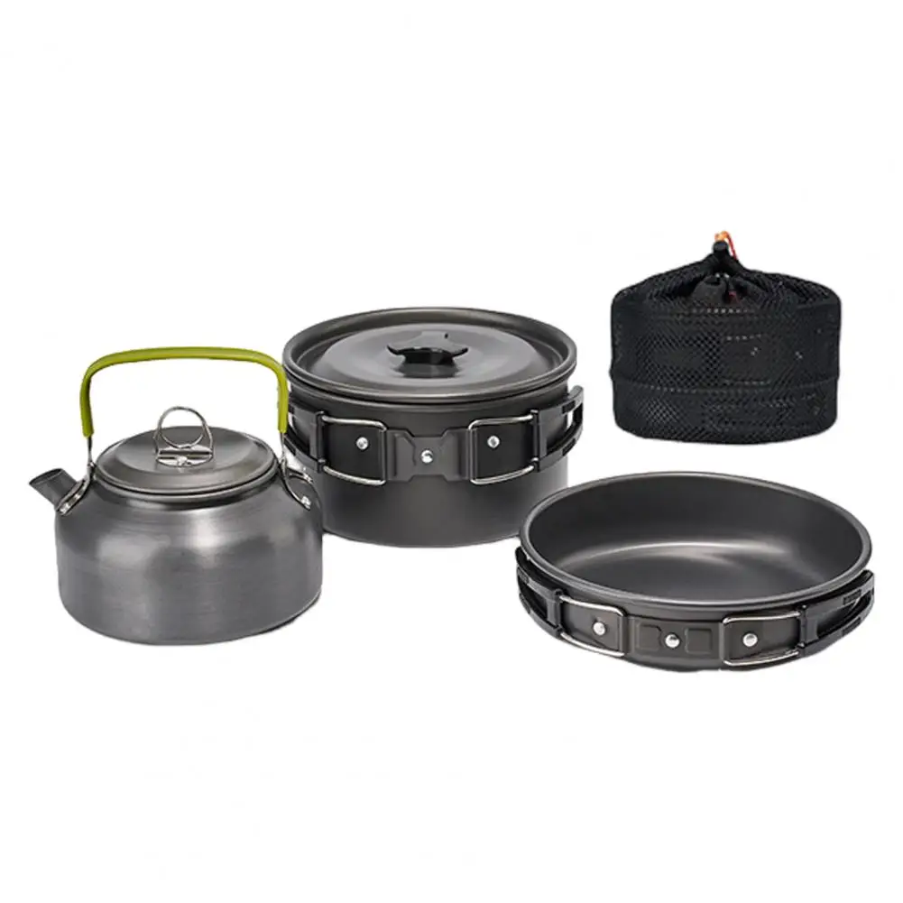 Foldable Handle Cookware Portable Camping Cookware Set for Outdoor Backpacking Hiking 4 Piece Kit with Folding Pan Pot for 2-3
Foldable Handle Cookware Portable Camping Cookware Set for Outdoor Backpacking Hiking 4 Piece Kit with Folding Pan Pot for 2-3
