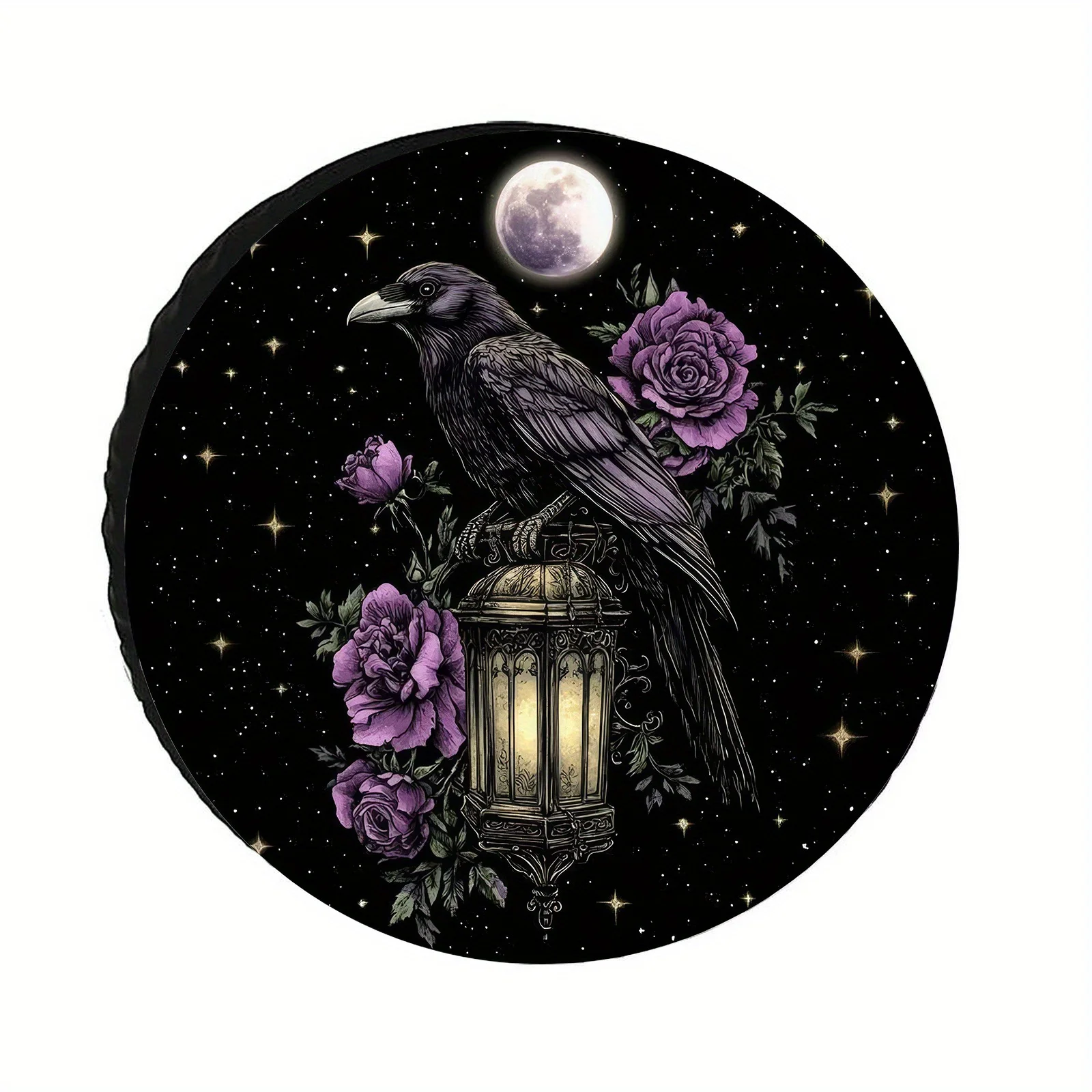 Gothic Raven Purple Roses Tire Cover Night Sky Lantern Durable Polyester Cover
Gothic Raven Purple Roses Tire Cover Night Sky Lantern Durable Polyester Cover