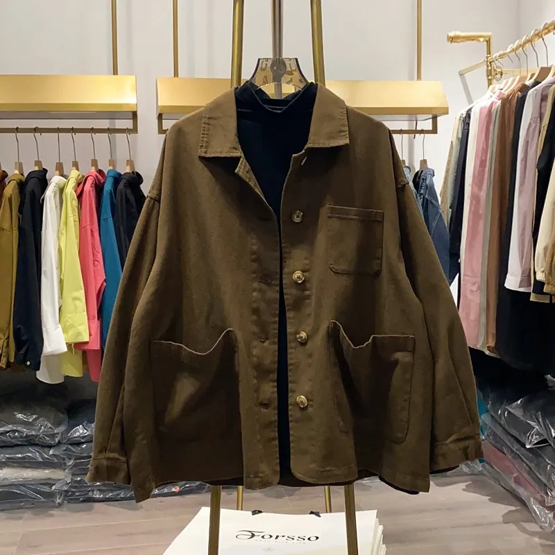 Korean Style Loose Fit Long Sleeve Shirt Jacket Women Casual Diagonal Patterned Slimming Outerwear Spring Autumn Small Size
Korean Style Loose Fit Long Sleeve Shirt Jacket Women Casual Diagonal Patterned Slimming Outerwear Spring Autumn Small Size