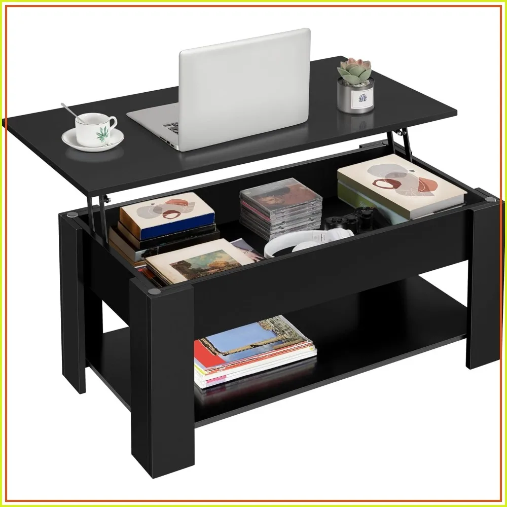 Lift Top Coffee Table with Hidden Storage, Black, 38.6in, Multi-Functional for Living Room
Lift Top Coffee Table with Hidden Storage, Black, 38.6in, Multi-Functional for Living Room