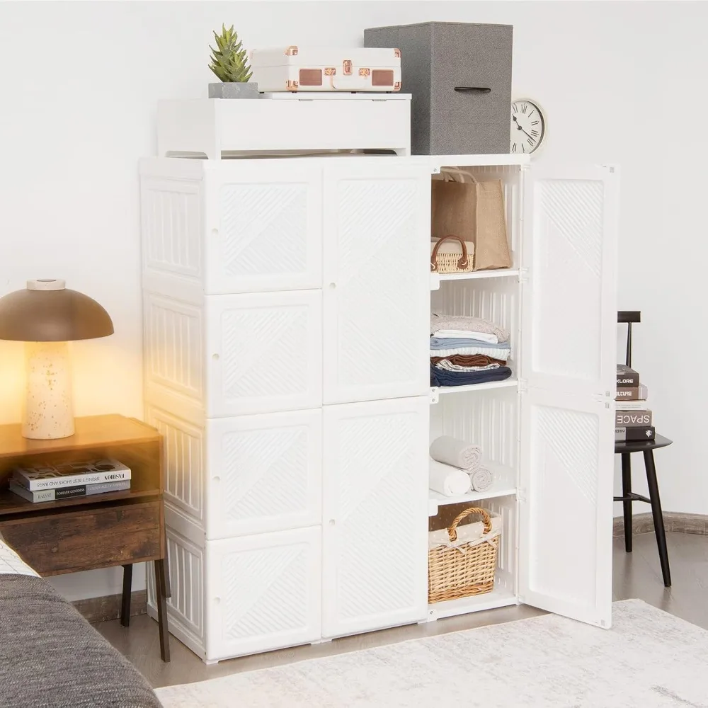 Children's wardrobe, portable wardrobe with cube storage box, hanging pole, magnetic door (12 cubes) Children's wardrobe
Children's wardrobe, portable wardrobe with cube storage box, hanging pole, magnetic door (12 cubes) Children's wardrobe