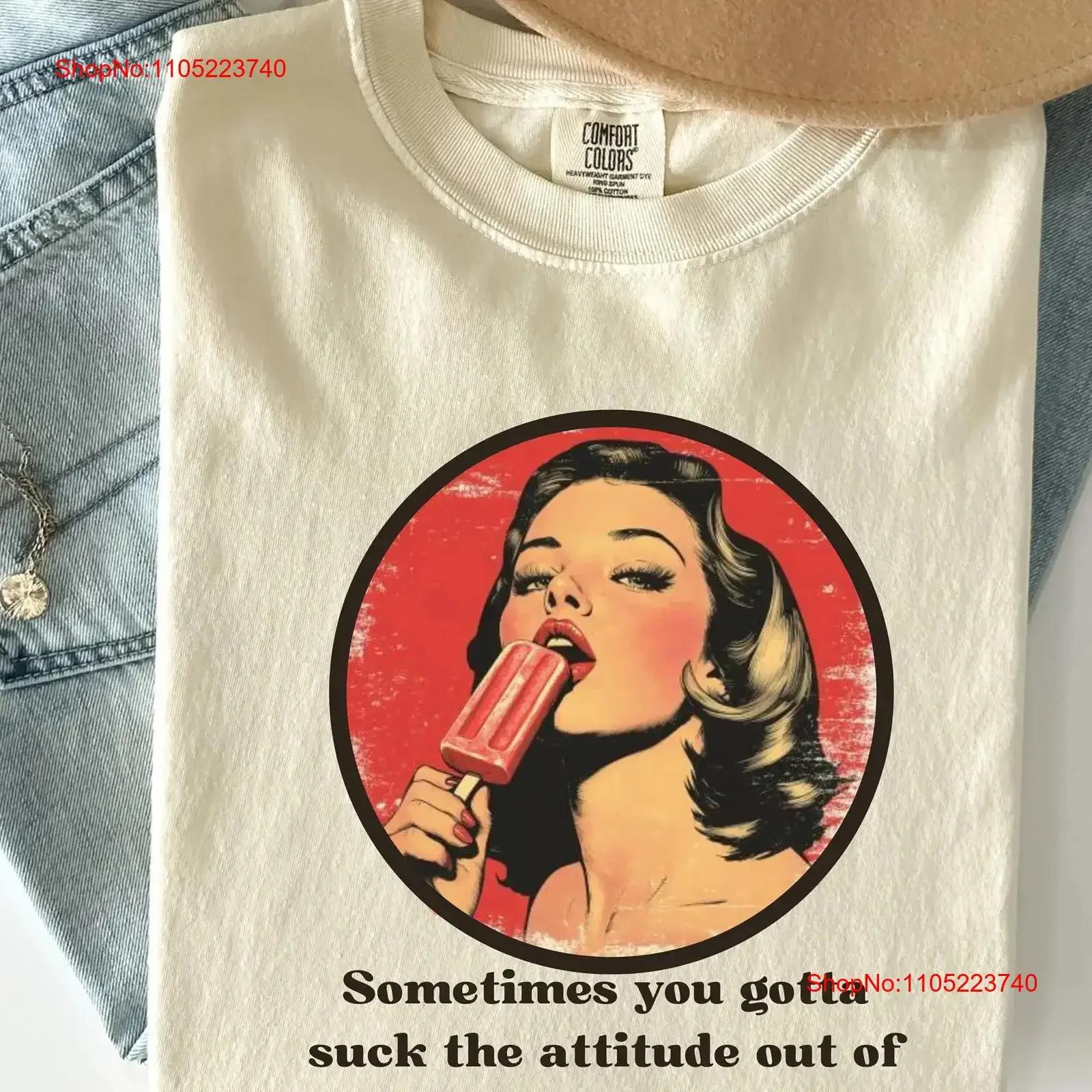 Рубашка Suck the attitude, неизведанные рубашки, винтажные забавные саркастические футболки, странный ретро-юмор, необычный кляп, винтажные, мытые, мягкие
Рубашка Suck the attitude, неизведанные рубашки, винтажные забавные саркастические футболки, странный ретро-юмор, необычный кляп, винтажные, мытые, мягкие