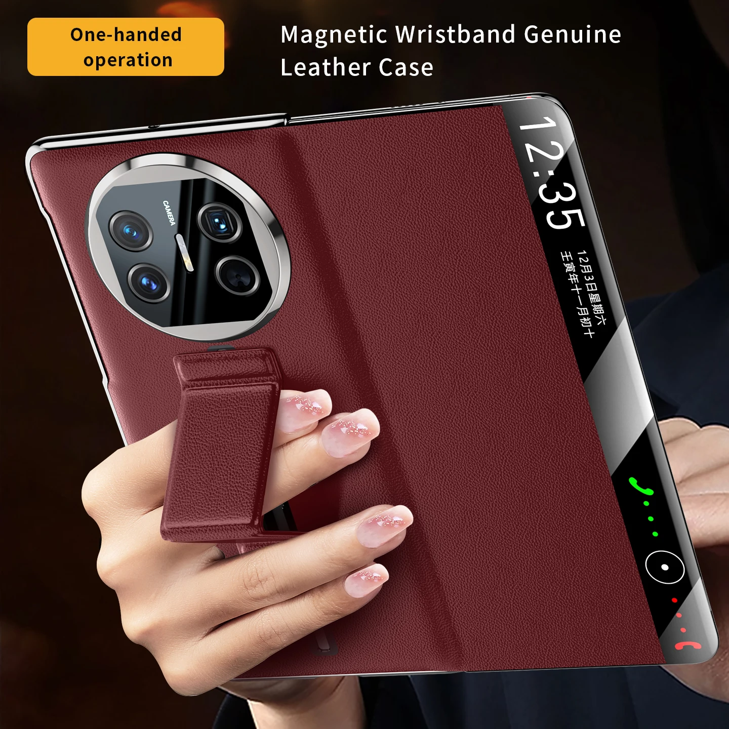 LANGSIDI Smart Flip Phone Case for Vivo X Fold 5 Fold5 Magnetic Wrist Strap Stand Kickstand Luxury Leather Back Cover 
LANGSIDI Smart Flip Phone Case for Vivo X Fold 5 Fold5 Magnetic Wrist Strap Stand Kickstand Luxury Leather Back Cover