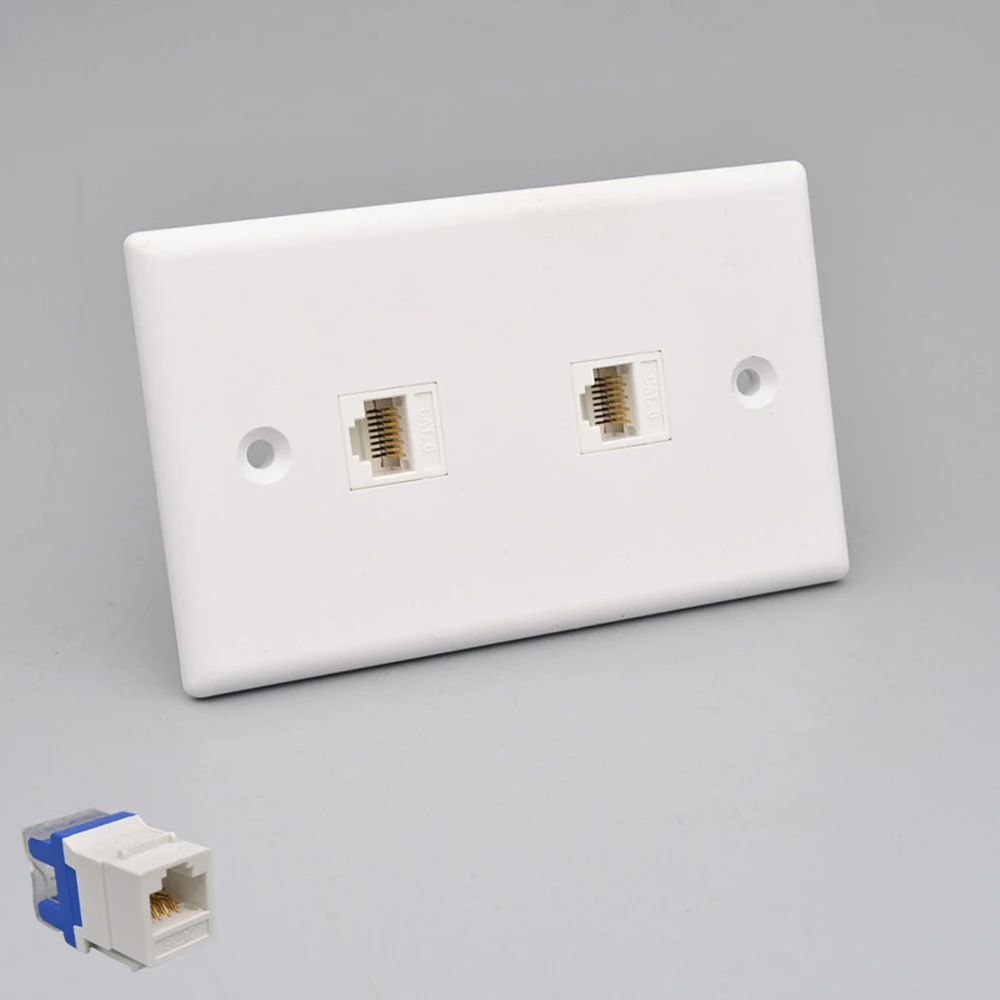 1/2/3/4/6 Port CAT6 RJ45 120 Type Jack Wall Plate Female To Female Network Socket In White for Internet Patch Cord USA Faceplate
1/2/3/4/6 Port CAT6 RJ45 120 Type Jack Wall Plate Female To Female Network Socket In White for Internet Patch Cord USA Faceplate