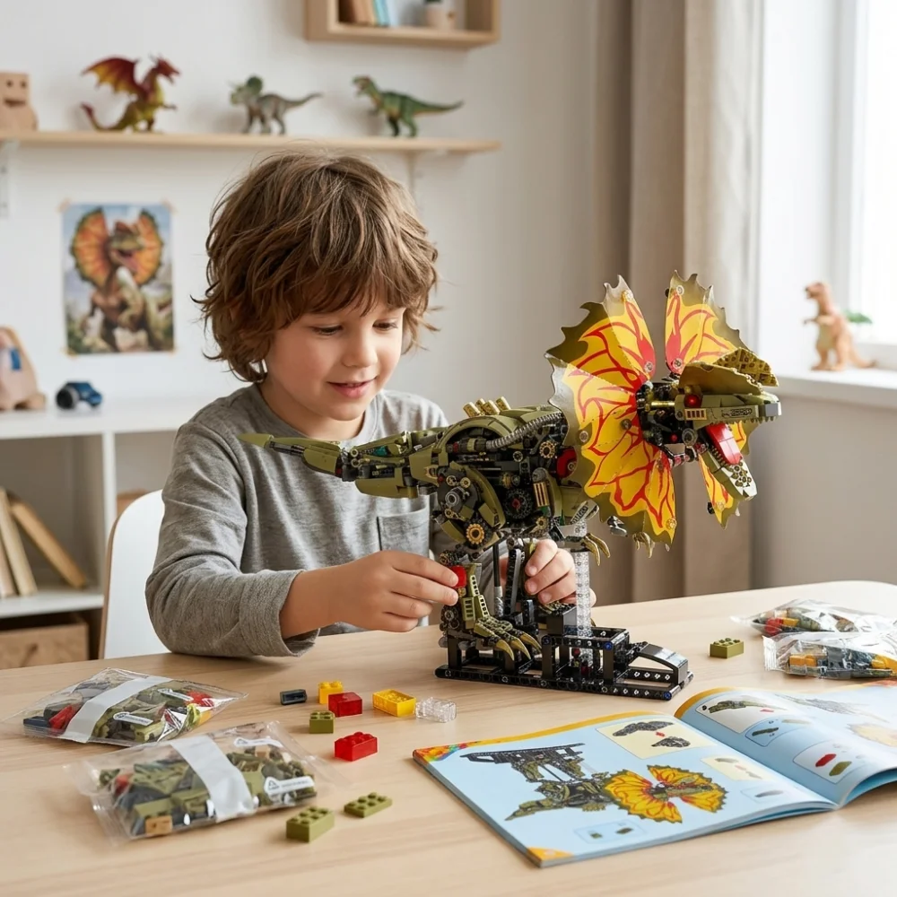 NEW Mechanical Dilophosaurus Building Blocks Dinosaur Linkage Model Light Home Decor Ornament Jurassic Gift For Kids 1277pcs
NEW Mechanical Dilophosaurus Building Blocks Dinosaur Linkage Model Light Home Decor Ornament Jurassic Gift For Kids 1277pcs