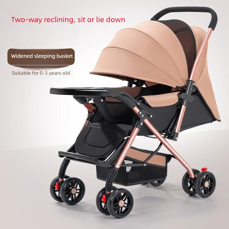 High Landscape Baby Stroller with 175 Degree Reclining Seat Reversible Handle Shock Absorption and Breathable Cabin
High Landscape Baby Stroller with 175 Degree Reclining Seat Reversible Handle Shock Absorption and Breathable Cabin
