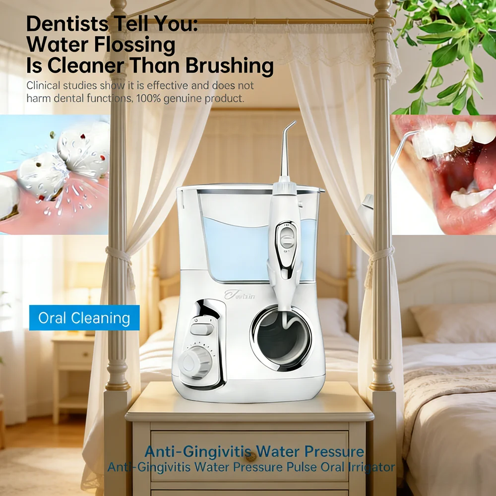 Professional Electric Desktop Water Flosser, 5 Replaceable Nozzles Dental Oral Irrigator, Home Teeth Cleaning Spa Machine
Professional Electric Desktop Water Flosser, 5 Replaceable Nozzles Dental Oral Irrigator, Home Teeth Cleaning Spa Machine