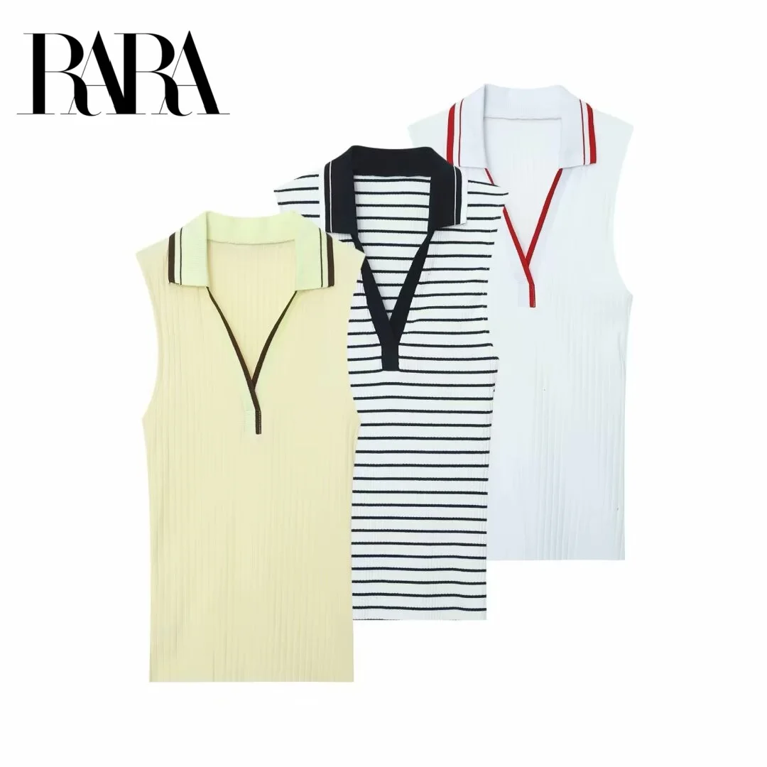 RARA2025 Summer New Ribbed Sleeveless Polo Collar T-shirt Sports Style Vest Top Casual Versatile Women's Clothing
RARA2025 Summer New Ribbed Sleeveless Polo Collar T-shirt Sports Style Vest Top Casual Versatile Women's Clothing
