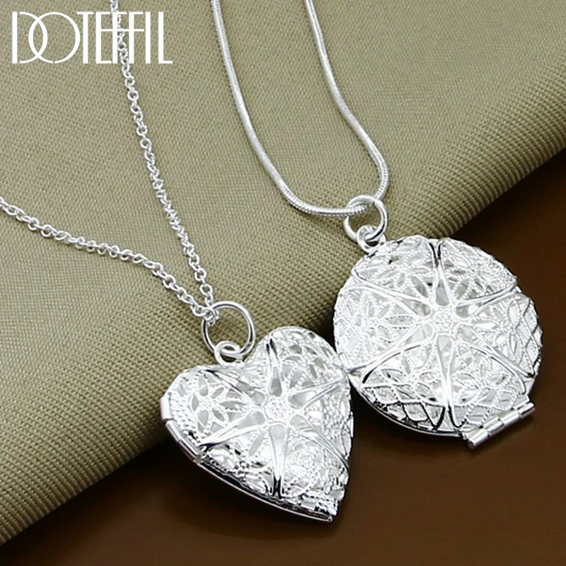 DOTEFFIL 2pcs 925 Sterling Silver Photo Frame Pendant Necklace For Woman Man Charm Wedding Fashion Jewelry
DOTEFFIL 2pcs 925 Sterling Silver Photo Frame Pendant Necklace For Woman Man Charm Wedding Fashion Jewelry