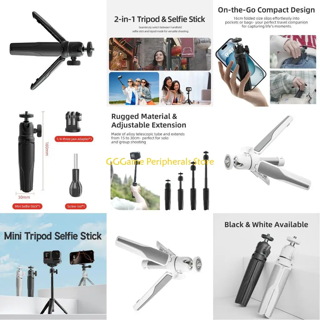 U55B Compact Aluminum Alloy Selfie Tripod With Adjustable Height And 360 Rotation
U55B Compact Aluminum Alloy Selfie Tripod With Adjustable Height And 360 Rotation